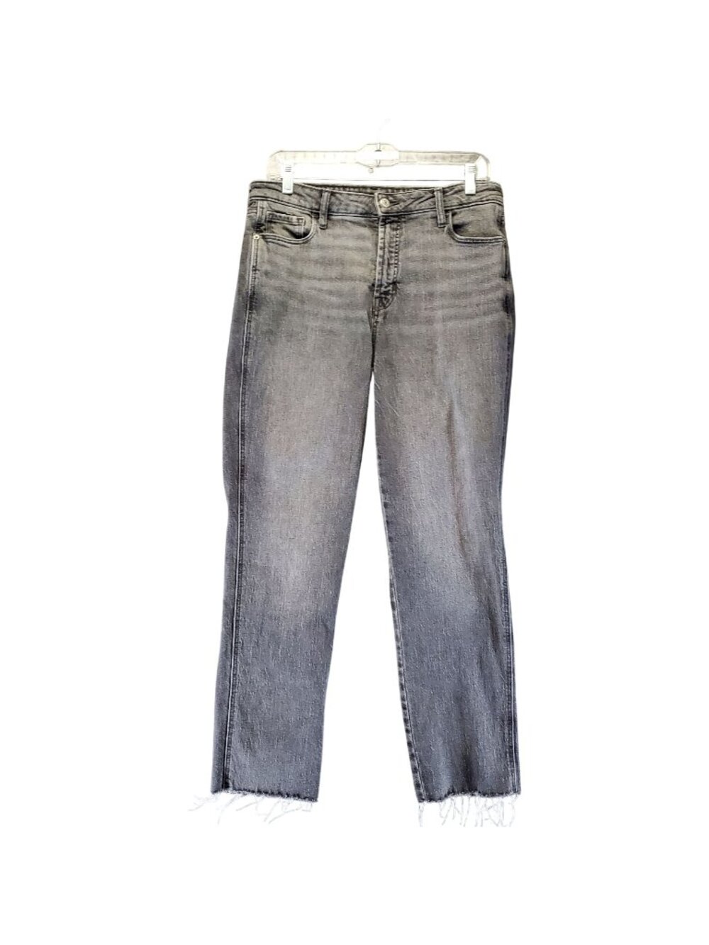 Old Navy Jeans Womens 8 Gray High-Rise Vintage Slim Frayed Hem Denim